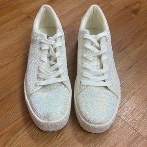 AB iridescent sparkly glitter sneakers Aldo size 9
